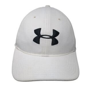 Under Armour HeatGear Slideback Baseball Cap White OS Adjustable Embroidered